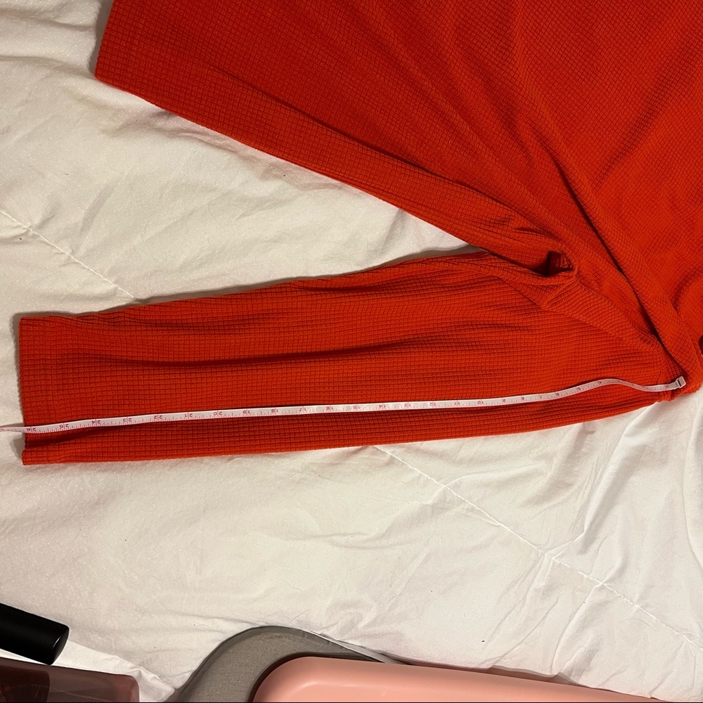 Chaps mens orange long sleeve 1/4 zip pullover size large  sweater soft - Picture 3 of 5